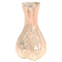 Glasvase bonde sølvrosa H11cm 6stk