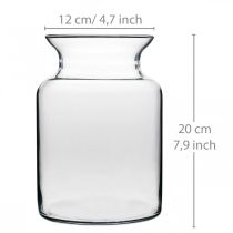 Artikel Glas blomstervase bred klar Ø12cm H20cm