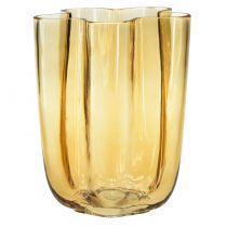 Artikel Glasvase brun vase glas lysebrun blomst Ø15cm H20cm