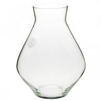Blomstervase glas løgformet glasvase klar dekorativ vase Ø20cm H25cm