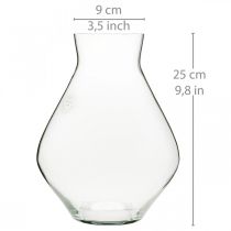 Blomstervase glas løgformet glasvase klar dekorativ vase Ø20cm H25cm