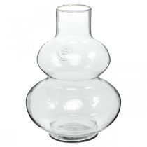Glasvase rund blomstervase dekorativ vase klart glas Ø16cm H23cm