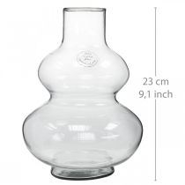 Artikel Glasvase rund blomstervase dekorativ vase klart glas Ø16cm H23cm