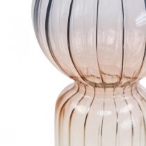 Glasvase Deco Vase Blå Brun Klar Mini Vase Ø8cm H17cm