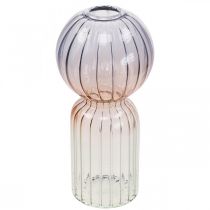 Artikel Glasvase Deco Vase Blå Brun Klar Mini Vase Ø8cm H17cm