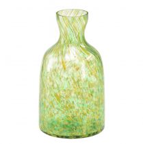 Artikel Glasvase glas dekorativ blomstervase grøn gul Ø10cm H18cm