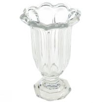 Glasvase med fod glas blomstervase Ø13,5cm H22cm