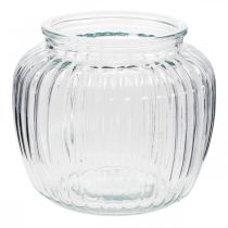 Artikel Glasvase ribbet vase glas Ø14cm H13cm 2stk