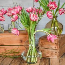 Glasvase rund blomstervase dekorativ vase klart glas Ø16cm H23cm