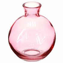 Artikel Glasvaser løgformede lyserøde retro minivaser Ø7,5cm H9cm 6 stk