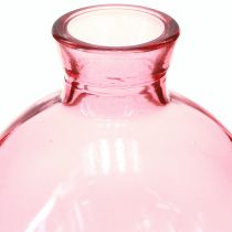 Artikel Glasvaser løgformede lyserøde retro minivaser Ø7,5 cm H9 cm 6 stk.
