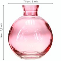 Artikel Glasvaser løgformede lyserøde retro minivaser Ø7,5 cm H9 cm 6 stk.
