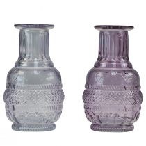 Artikel Glasvaser minivaser lys lilla lilla retrostil H13cm 2stk