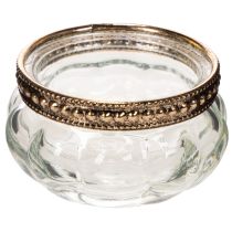 Artikel Glasfyrfadsstager med dekorativ metalkant, 6 cm, 4 stk.