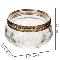 Artikel Glasfyrfadsstager med dekorativ metalkant, 6 cm, 4 stk.