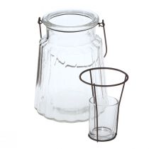 Artikel Glas lanterne lanterne med håndtag glas klar Ø14cm H18cm