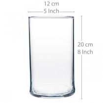 Artikel Glasvase klar cylindrisk Ø12cm H20cm
