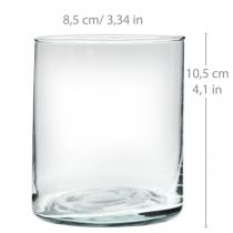 Rund glasvase, klarglascylinder Ø9cm H10,5cm