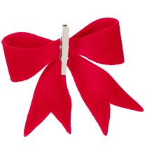 Artikel Dekorativ rød sløjfe med klips. Alsidig juledekoration. 11 cm, 4 stk.