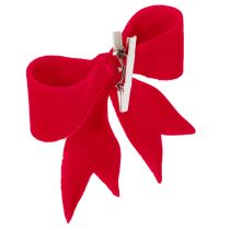 Artikel Dekorativ rød sløjfe med klips. Alsidig juledekoration. 11 cm, 4 stk.