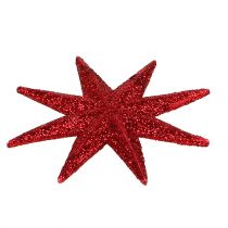 Glitter stjerne rød Ø10cm 12stk