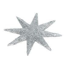Artikel Glitterstjerne sølv Ø10cm 12 stk