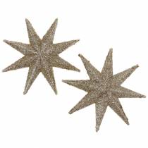 Artikel Dekostern Glitter Champagne 10cm 12stk