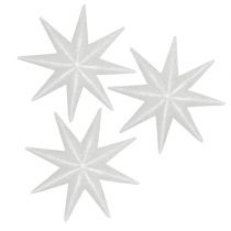 Glitter stjerne hvid 10cm 12stk