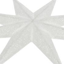 Artikel Glitterstjerne hvid 10cm 12 stk