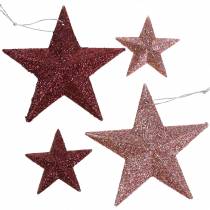 Artikel Glitterstjernepink mix 9,5/5cm 18 stk