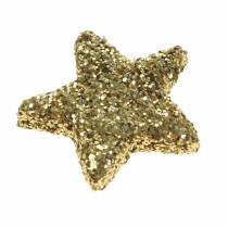 Artikel Stjerner glitter guld 1,5cm 144 stk