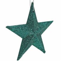 Artikel Glitterstjernesæt dekorative bøjler og scatter dekorationer smaragd, lysegrøn 9cm/5cm 18 stk.
