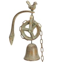 Artikel Metalklokke vægdekoration med holder antik patina H58cm