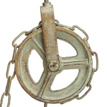 Artikel Metalklokke vægdekoration med holder antik patina H58cm
