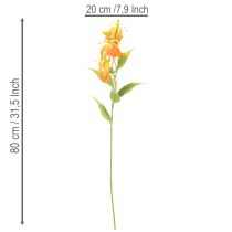 Artikel Kunstig Gloriosa orange blomst med lange stilke til vaser 80 cm 3 stk.