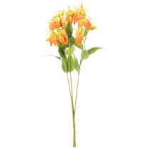 Artikel Kunstig Gloriosa orange blomst med lange stilke til vaser 80 cm 3 stk.