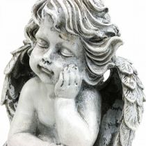 Artikel Grabengel Angel Grå Grav Figur Gravdekoration 24cm