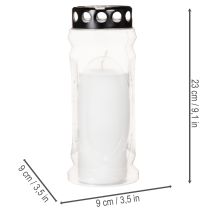 Artikel Gravlyslanterne med sort låg 23 cm