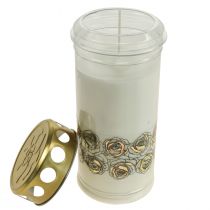 Artikel Gravlys hvide roser sorglys mindelys Ø7cm H18cm 90h 2stk