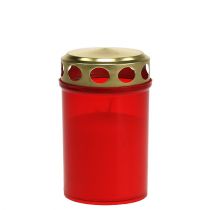 Artikel Gravlys cylindrisk rød Ø6cm H10cm 12 stk