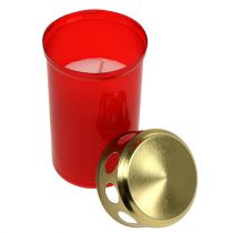 Artikel Gravlys cylindrisk rød Ø6cm H12cm 12 stk