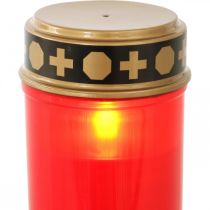 LED gravlys rød batteridrevet timer Ø6,5cm H12,5cm