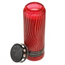 Artikel Gravlys låg motiv blomst rød sort 10 dage H27cm