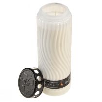 Artikel Gravlys låg motiv blomst hvid sort 10 dage H27cm