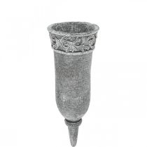 Gravpynt Sørgeblomster Gravvase med jordspyd L24cm