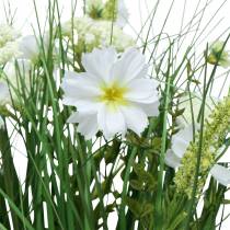 Artikel Dekorativt græs med Cosmea blomster i en skål H45cm