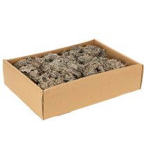 Artikel Dekorativ mos, grå mos til hobbybrug, 500 g