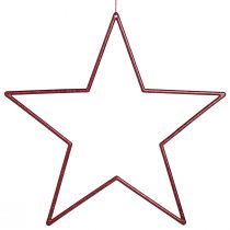 Artikel Store dekorative stjerner røde til ophængning af stjerner med glitter 24cm 6 stk