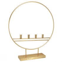 Artikel Stor pind lysestage i en ring metal guld antik H77cm Til 4 lys