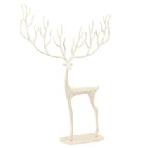 Artikel Stor rensdyrdekoration metal juledekoration hvid H58cm